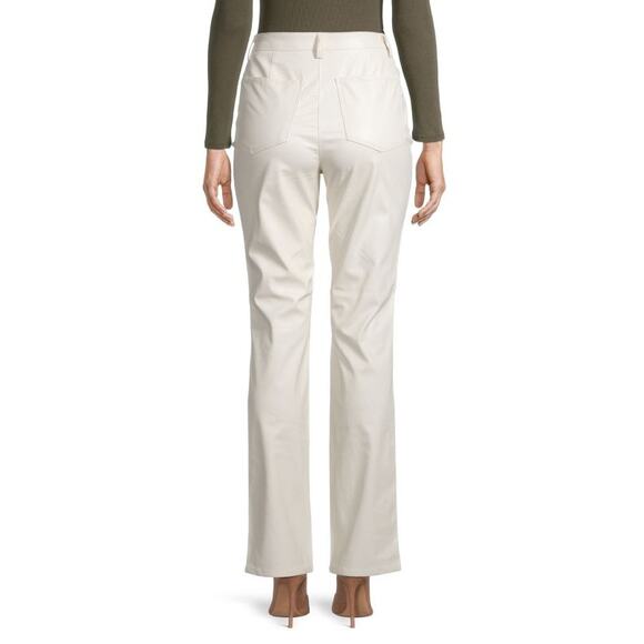 WeWoreWhat Ivory Casual Basic High Waist Croc Ankle Flare Pants Size 28 - Picture 2 of 16